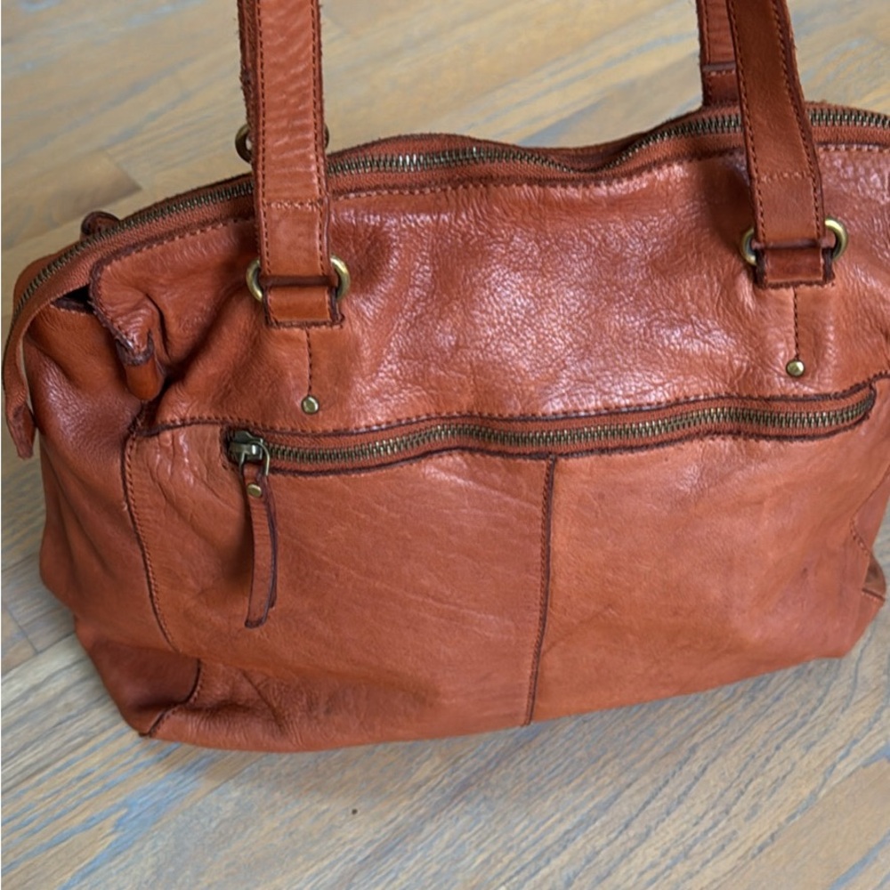 NWOT Marta Ponti Chic Woven Leather Shoulder Bag in Rich Brown - Picture 3 of 5